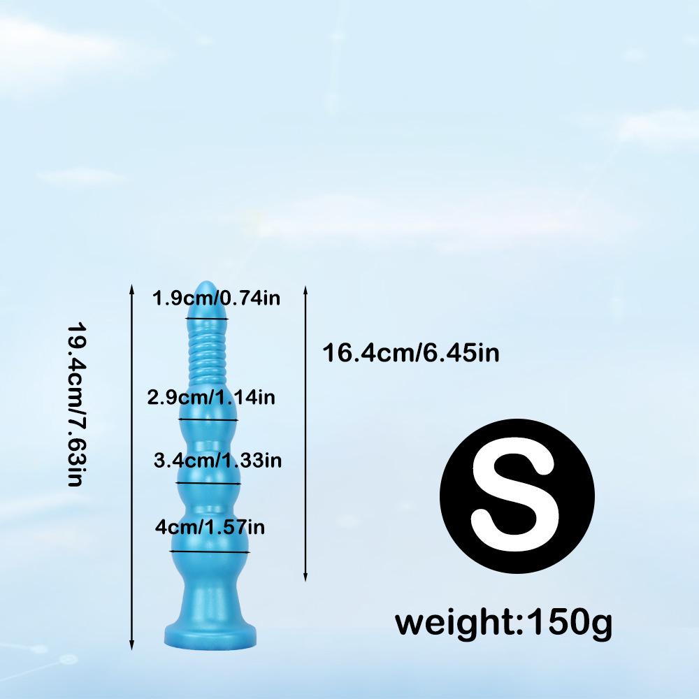 Silicone Threaded Ultra-Long Thick Anal Plug and Dilator for Women - Wearable Fake Penis Sex Toy