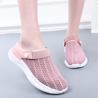 Half Slip Women's Sneakers Fly Weave Shoes Breathable Casual Walking Shoes Lightweight Cave Shoes