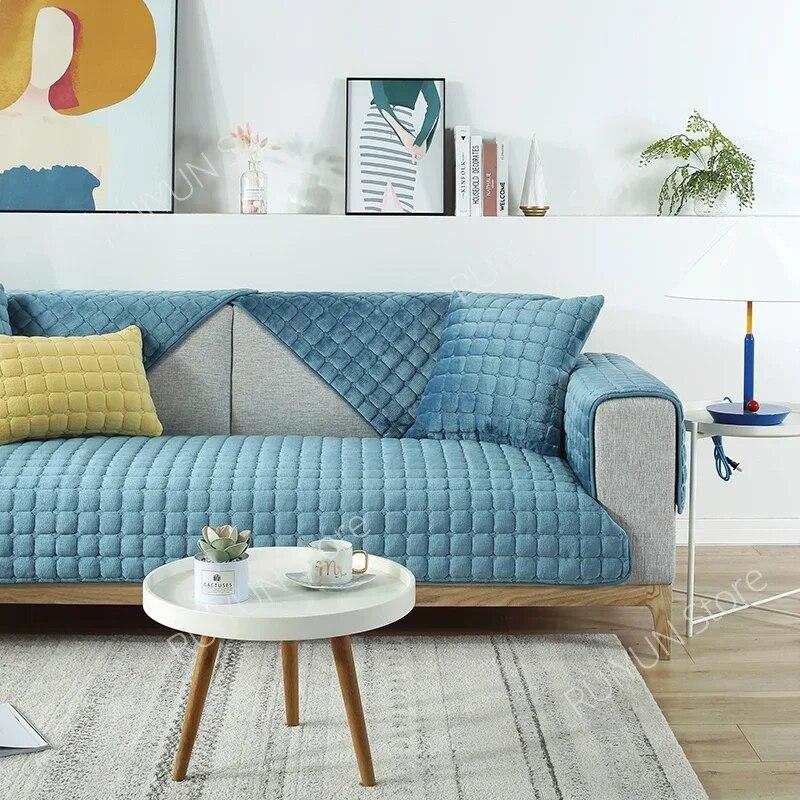 Thicken Plaid Sofa Cover for Living Room Anti-dirty Dog Pet Sofa Mat Towel Couch Cover Furniture Protector