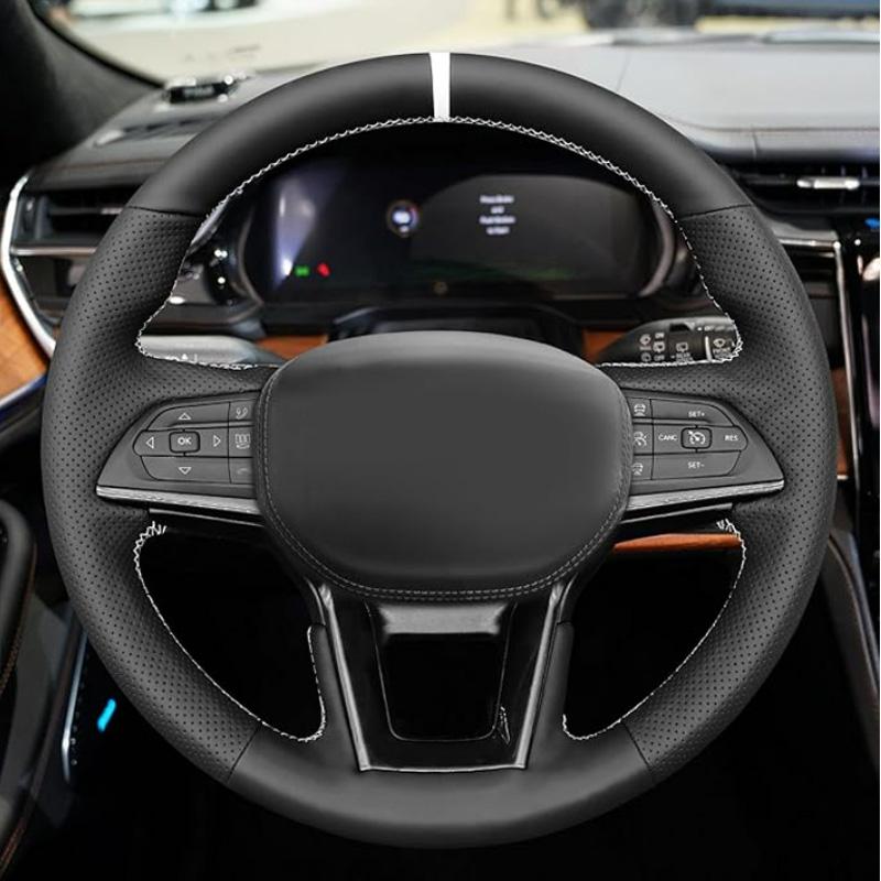 For Jeep Grand Cherokee V WLGrand Cherokee L 2021-2024 Car Steering Wheel Hand Stitched Renovation Interior Leather Accessories AMU1