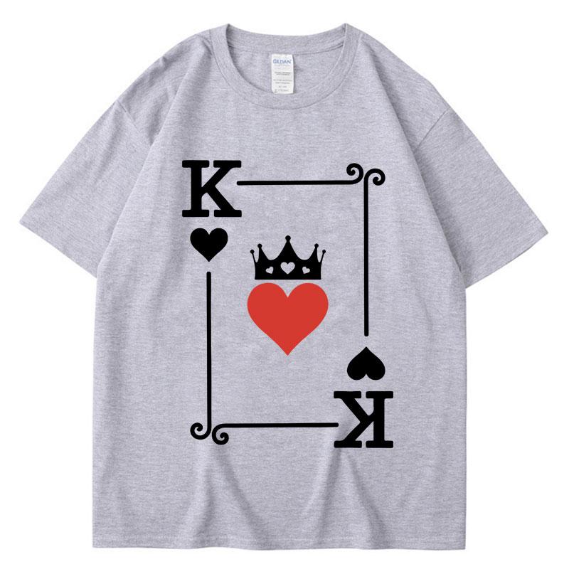 King and of Hearts Funny T Shirt Unisex Women Fashion Novelty TShirts Oversized Cotton Casual Playing Card Summer Streetwear