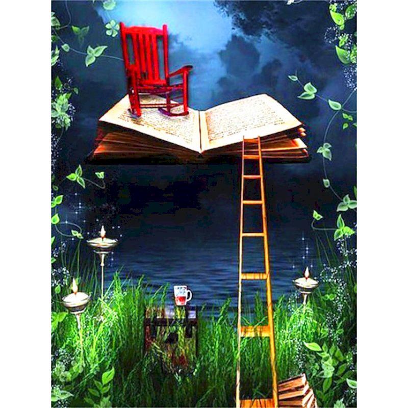 5D Diamond Painting Full Round Book Diy Mosaic Landscape Cross Stitch Diamond Embroidery Painting Kits Home Decor