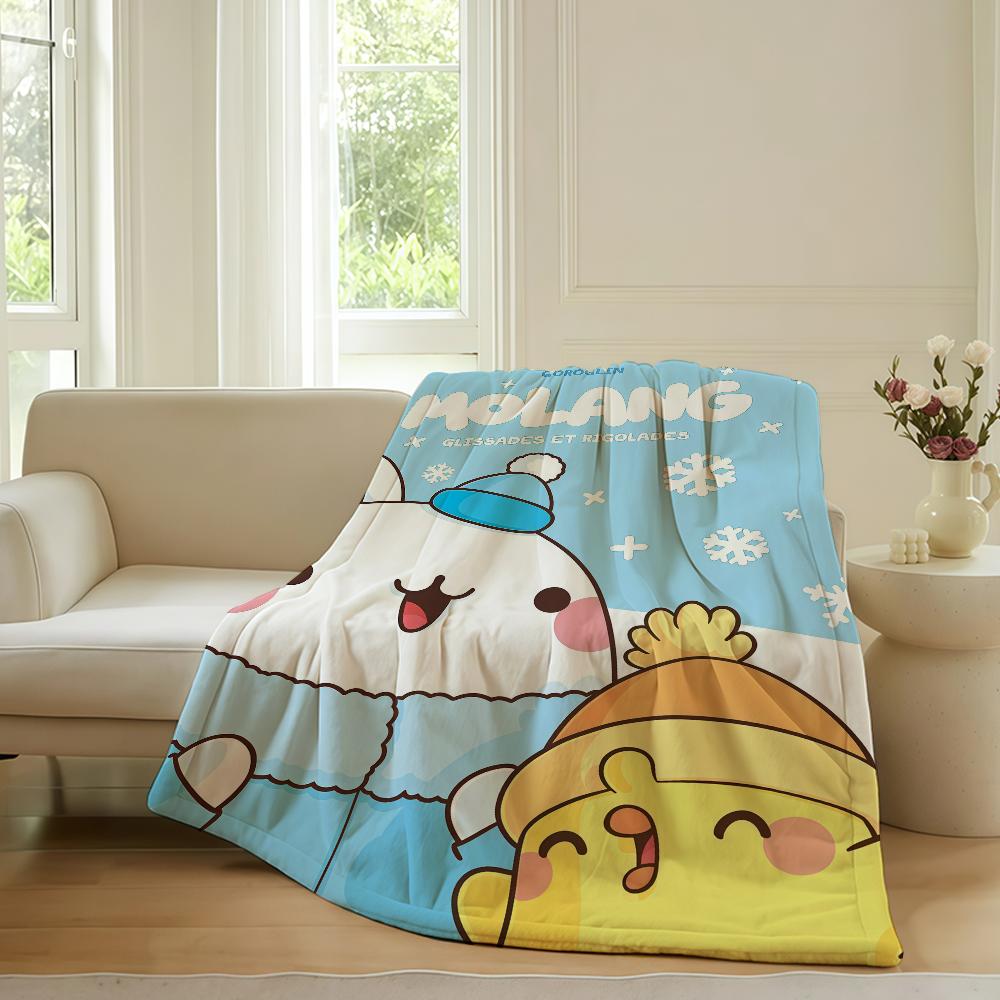 Cartoon cute M-MolangS Blanket For Sofa Office Bed Plane Travel Sleep Read Relax Camping Soft And Warm