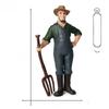 Farm Pasture Simulation Plastic Doll Model Ornament Farmer Worker Animal Woman