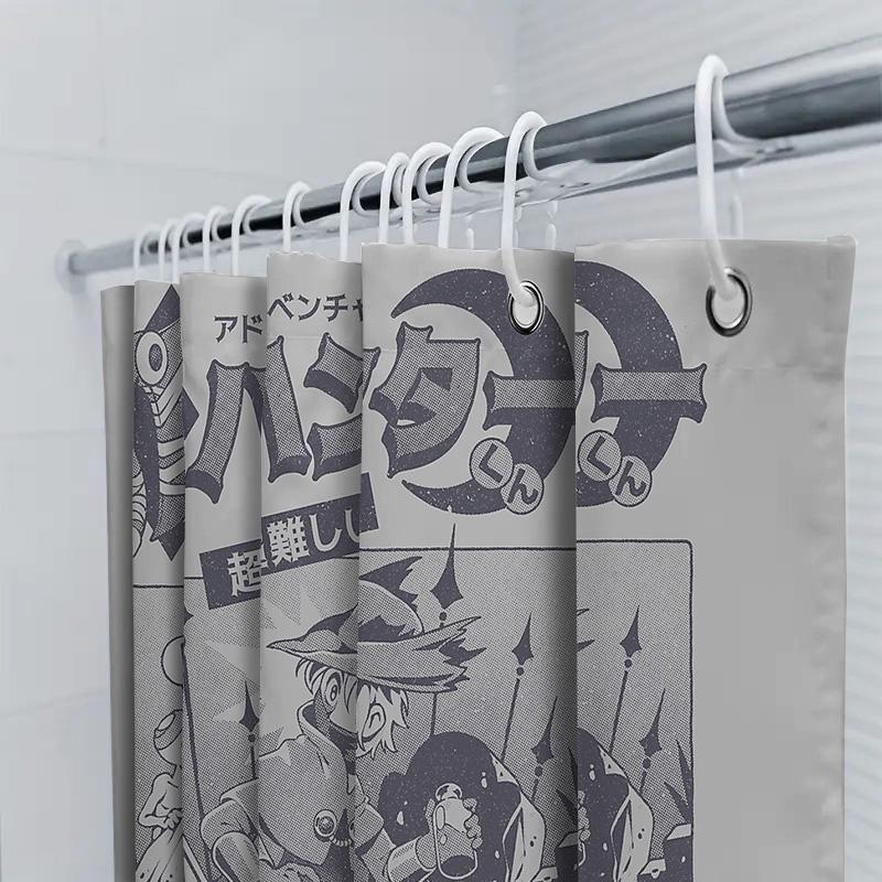 Anime Shower Curtain Japanese Otaku Decor Manga Bathroom Decor Washable Home Textile Tapestry Wall Hanging Gift Idea