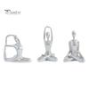 Contemporary Interior Accents 3Pcs Abstract Yoga Figure Sculpture Set, Hollow Dancer with Glossy Gold Matte Silver Black Luxury Resin Crafts