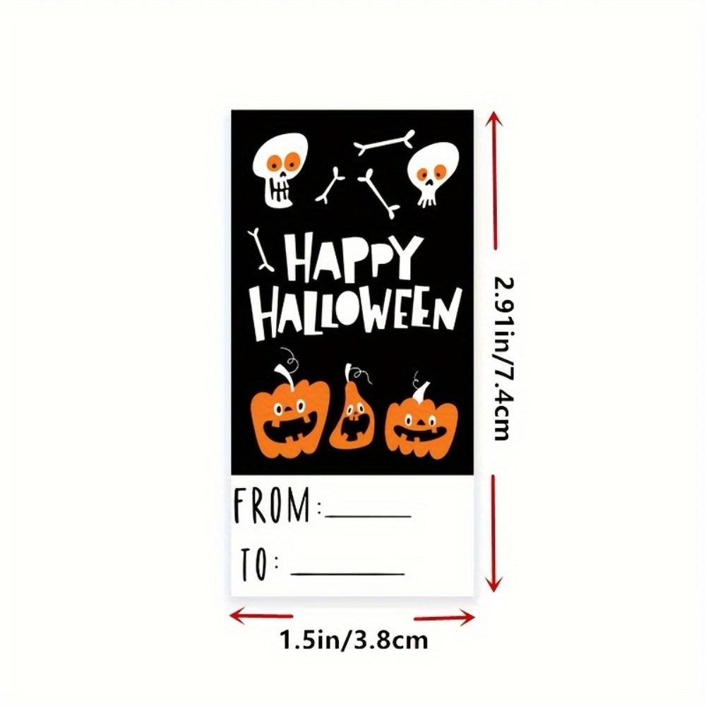 300PCS/Roll Halloween Gift Tags Self Adhesive Funny Festive Stickers for Party Decoration Gift Wrapping Packaging Holiday Labels