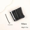 100Pcs Bobby Pins,2.2" Black Hair Pins Kit Hairpins for Women Girls Kids Hairdressing Salon Secure Hold Wave Hairgrip Hairclip