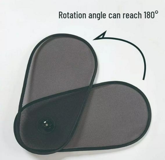 

Rotatable Car Window Sun Shade: 360° Protection, Heat Insulation, Foldable, Unobstructed View, Universal Fit 40x21CM чёрный