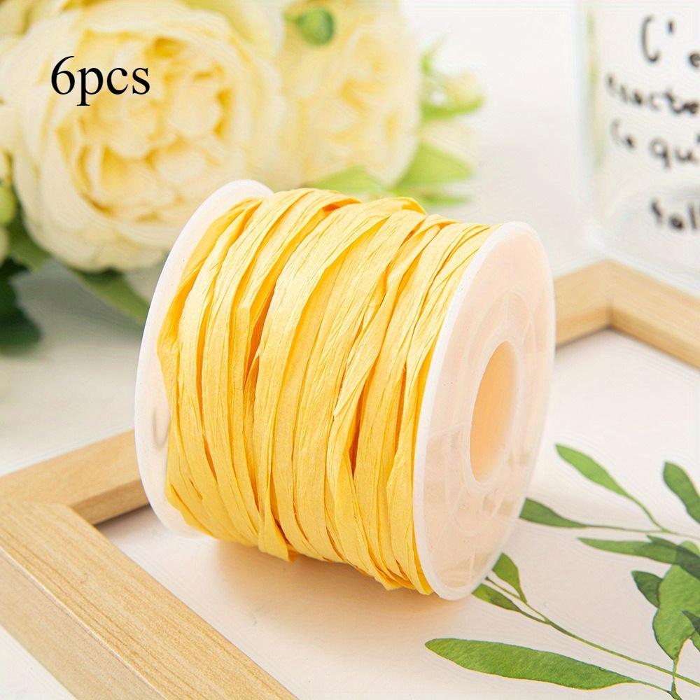 6 Rollen Raffia Papier Bastelband Geflochtene Garnseile DIY Party Dekoration
