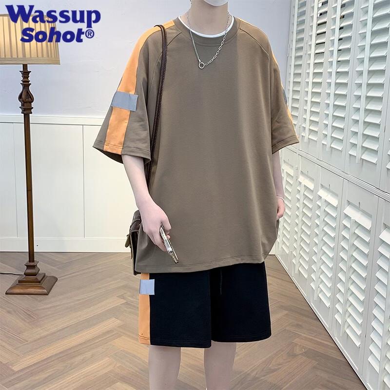 Wassup Sohot Men s Summer Sports Two-Piece Set 3XL