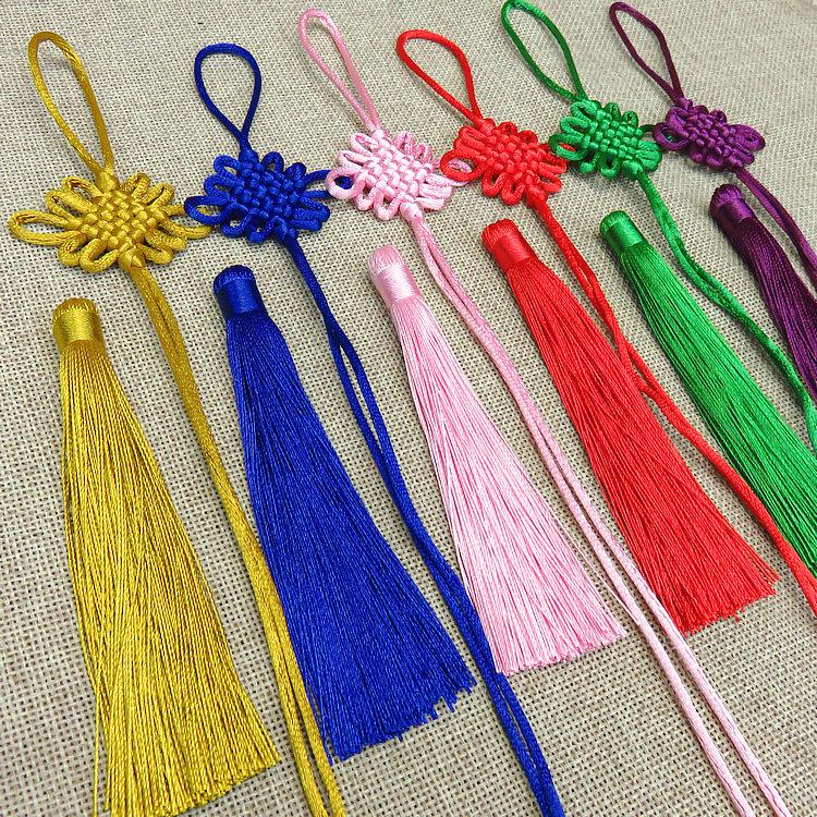 Chinese Knot Car Pendant - Handmade Tassel Accessory (Pack of 6)