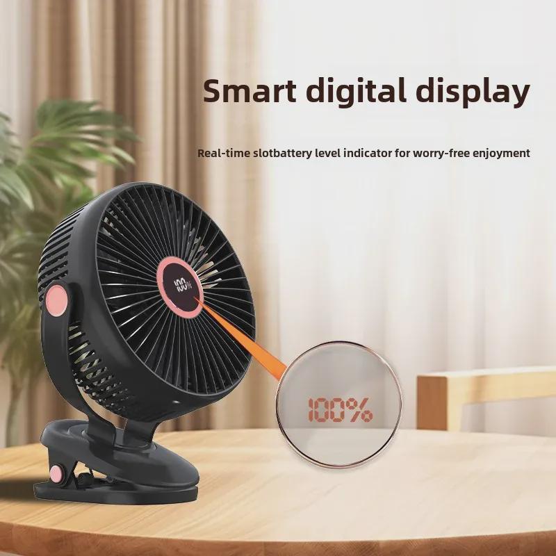 8-Inch USB Atmosphere Light Clip Fan: Silent, High-Wind, Ideal for Home or Office Desktops.