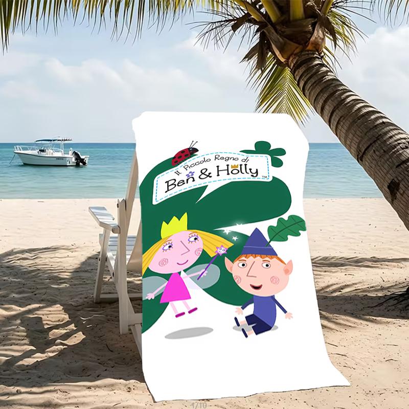 Serviette de plage motif Le Petit Royaume de Ben et Holly - douce, absorbante, lavable en machine Légère et moderne, pour la natation, Essentiels de voyage