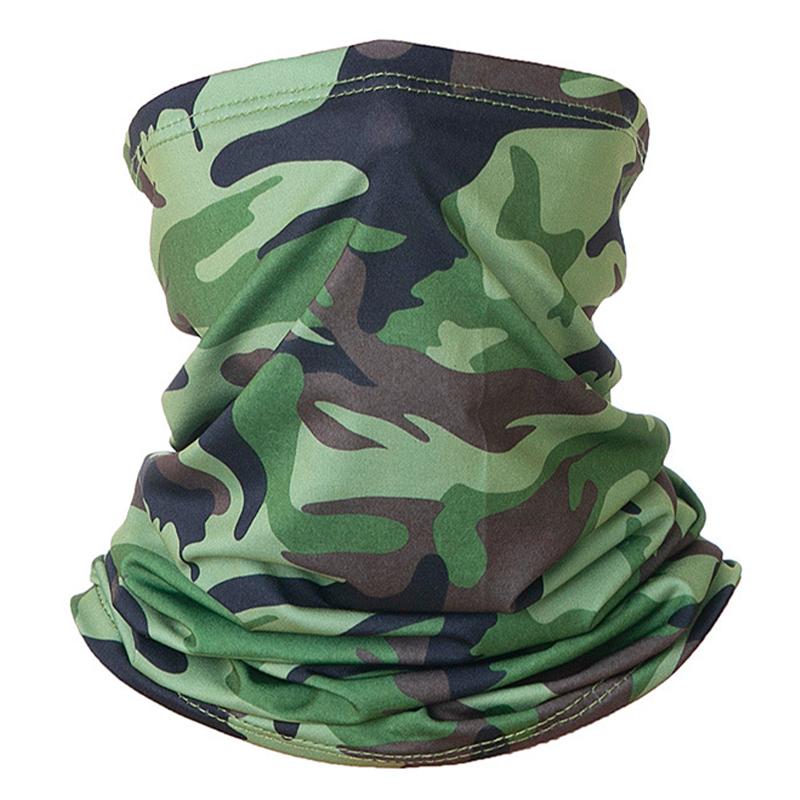 

Summer Breathable Outdoor Cycling Half Face Mask Sun Protection Ice Silk Neck Gaiter Camouflage Army Green
