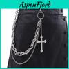 Metallic Hip Hop Double Layer Chain With Cross Pendant For Men And Women