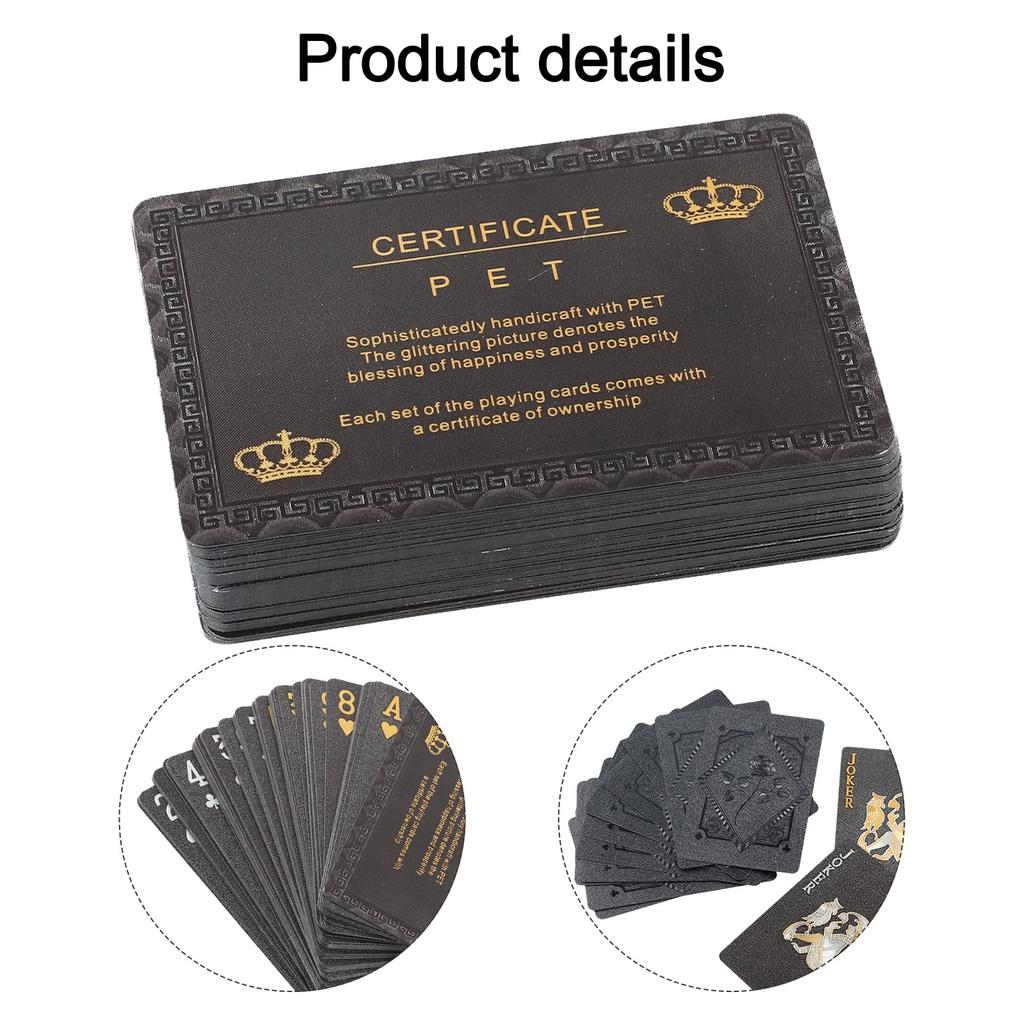 Elegant Black Gold Plastic Playing Cards Smooth Shuffling and Compact Design for Poker Blackjack and Card Games