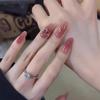 2025 Plum Jam Style Internet Celebrity Nail Art Tips: Handmade, Wearable, High-End, Bright White Fake Nails