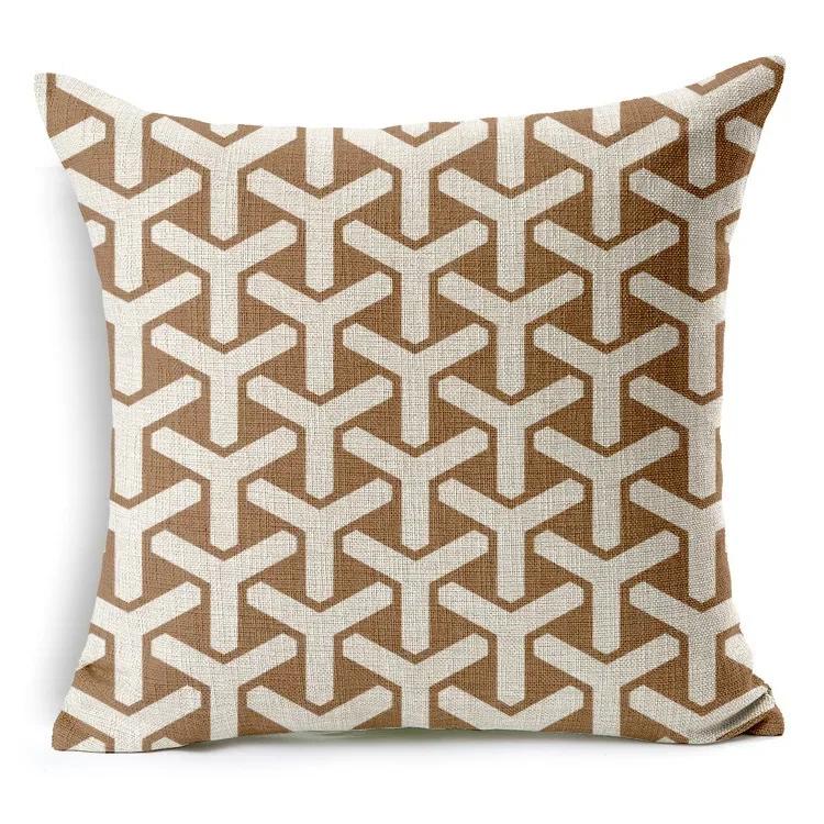 45X45Cm Colored Geometric Lines Color Blocks Abstract Throw Pillow Cover Decorative Pillowcase