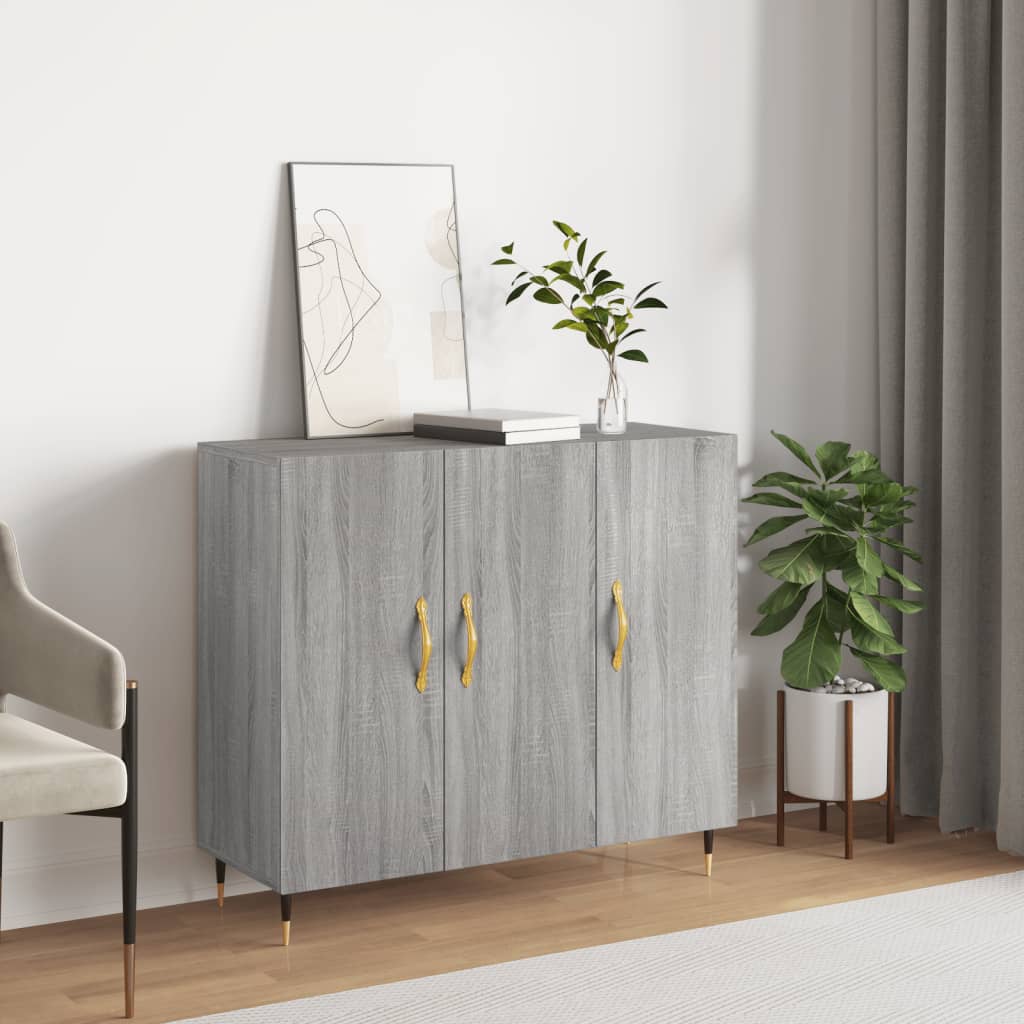 Sideboard Gray Sonoma 90x34x80 cm Particleboard