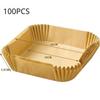 50/100PCS Air Fryer Bakeware Disposable Paper Tray Non-Stick Mat Baked Silicone Paper Square Round Air Fryer Accessories