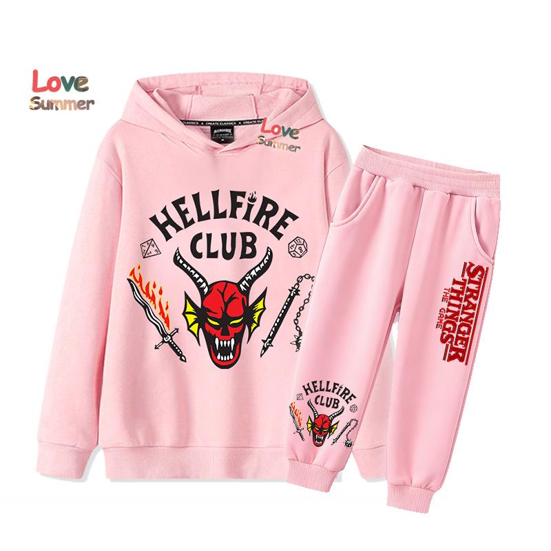 2025 Günstige Beliebte Neuerscheinungen für Jungen Mädchen Lässige Stranger Things Kleidung Grafiken Alltagsstil Herbst Winter Kapuzenpullover Trainingsanzug