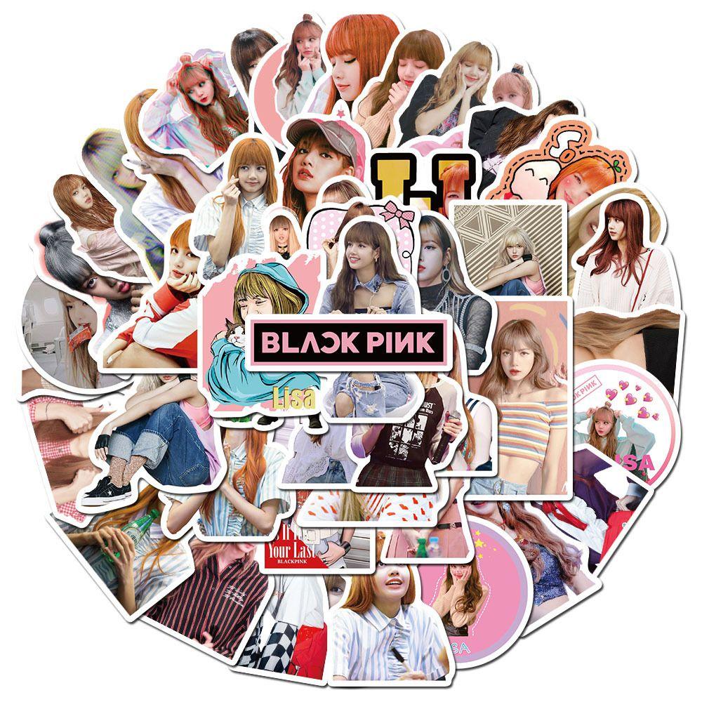 Lebendige 50 Stück Blackpink Lisa Sticker Kollektion für individuelle DIY Dekorationsprojekte