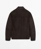 Massimo Dutti Suede Leather Overshirt With Pocket Details