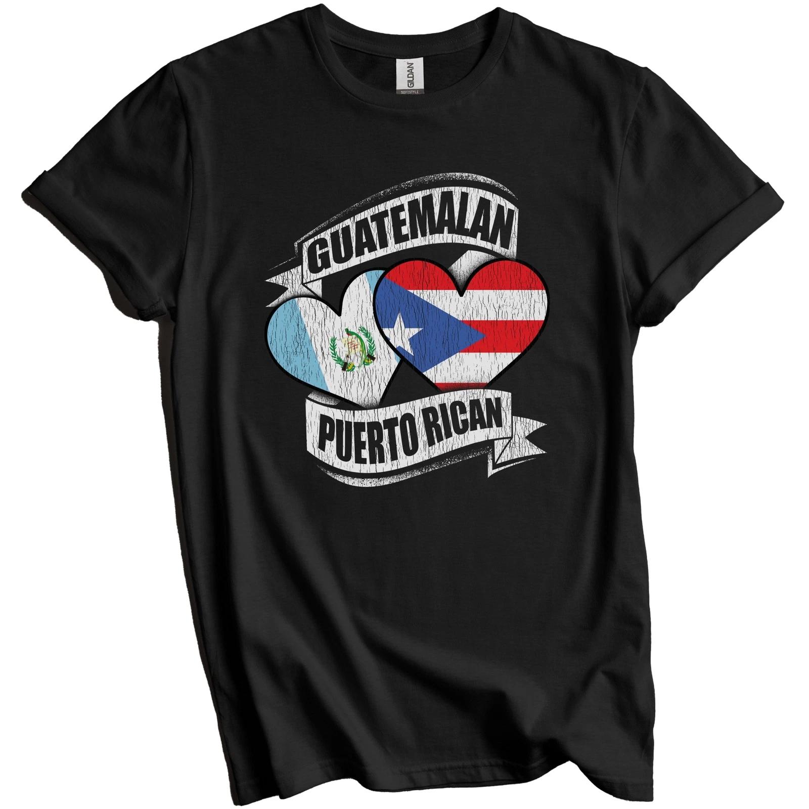 Guatemalan Puerto Rican Hearts Guatemala Puerto Rico Flags T-Shirt 3XL