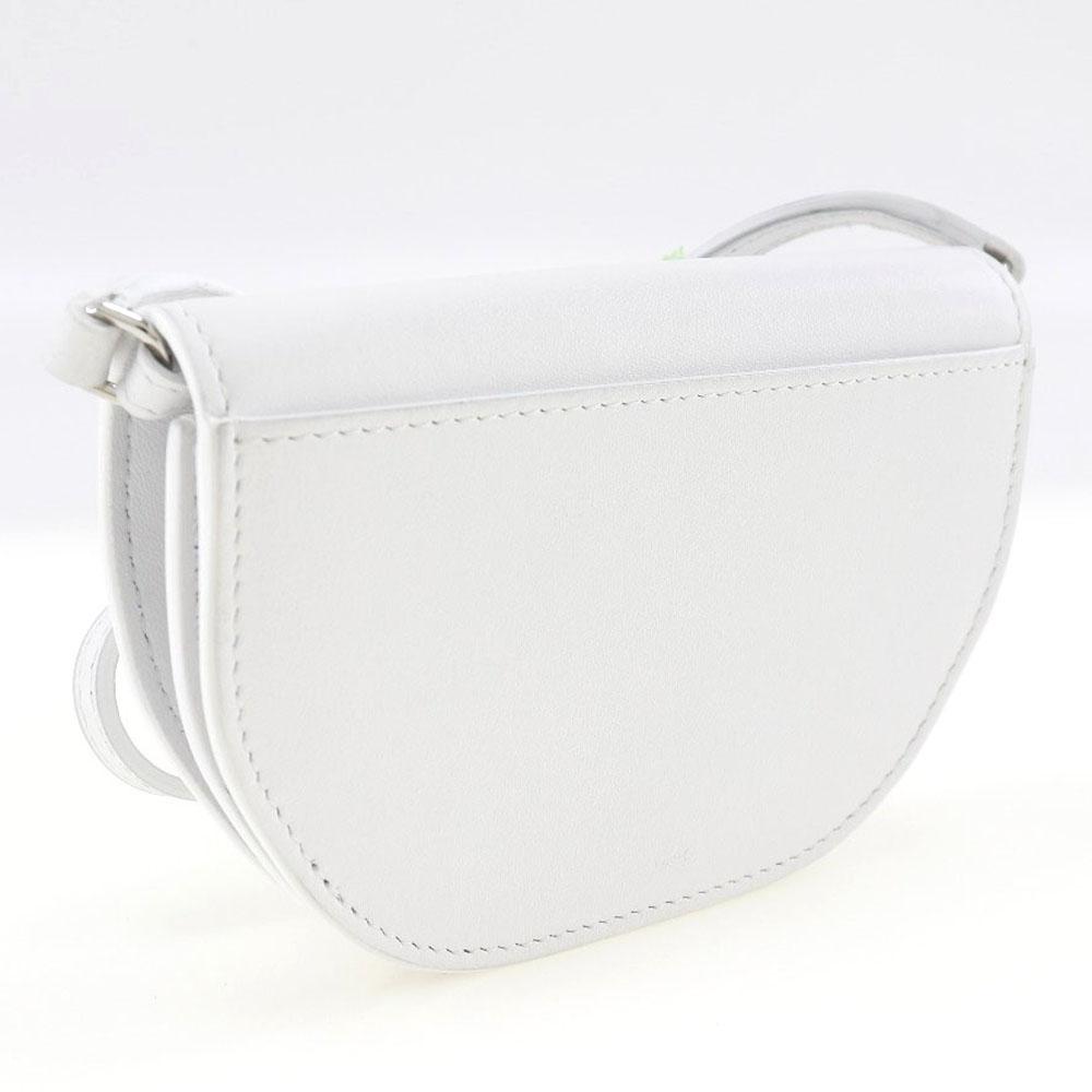 Burberry Olympia Mini Shoulder Shoulder Bag White Leather Women Used