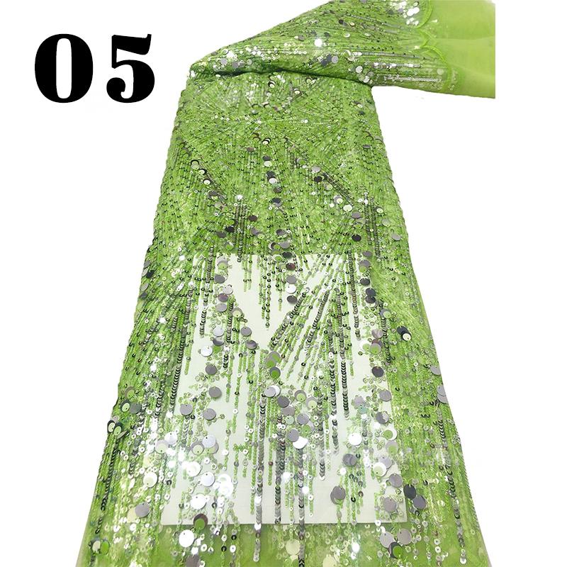 Heavy Industry Embroidery Sequin Fabric Tulle Lace Glitter Designer Fabric For Sewing Summer Fashion Costume Wedding Dress