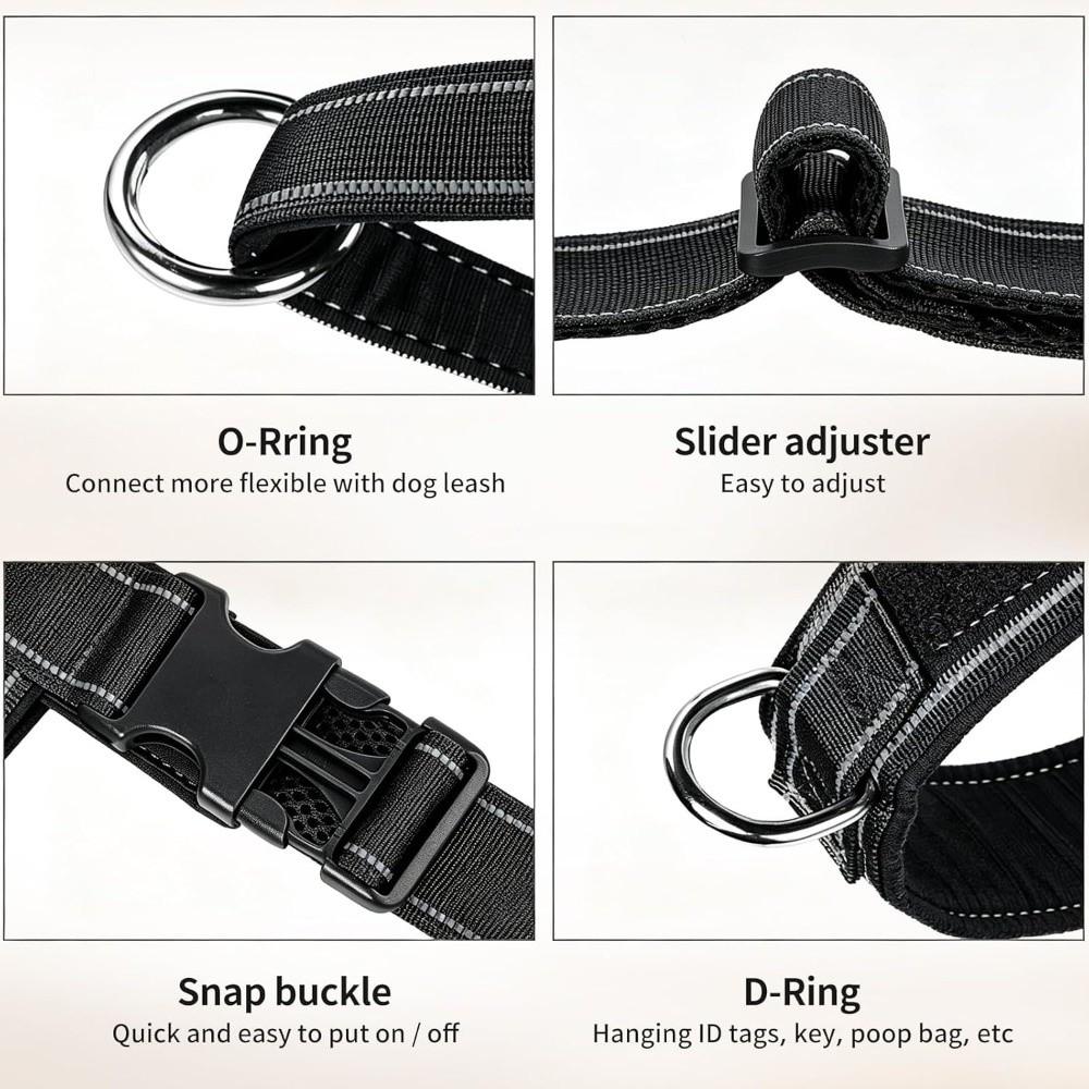 Reflective Design Escape Proof Dog Harness Front Clip Dog Harness Vest  Medium Large Dog
