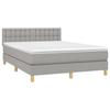 Vidaxl Letto Continentale Con Materasso, Grigio Chiaro 140X200 Cm, Tessuto