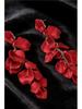 Boucles d'Oreilles Pompons Pétales de Rose Élégantes - Mode Européenne Écologique pour Femmes