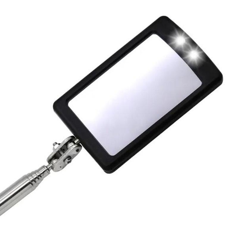 Telescoping Flexible Head Inspection Mirror Car Bottom With Light Adjustable Detection Mirror Magnification Inspection Mirror