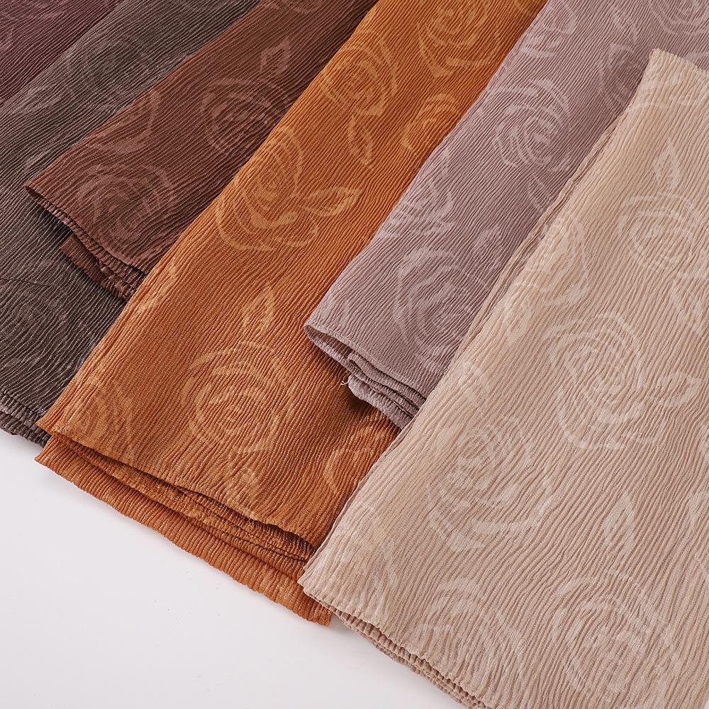 New women's bag head rose pattern scarf, Malaysian crumpled fashion wrap headscarf