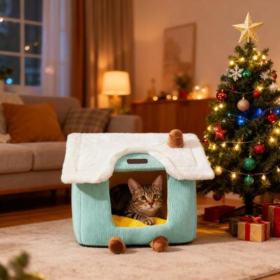 Bed For Cats Enclosed Winter Cute Nest Enclosed Cat Bed Puppy House For Kitten Puppy Pet Indoor Bedroom Living Room Balcony Home