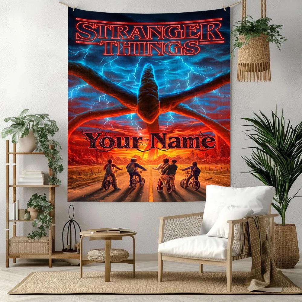 Stranger Things Custom Wall Tapestry Aesthetic Wall Tapestry Vibrant Fade-Resistant Print Great for Office Wall All-Season Use Housewarming Gift