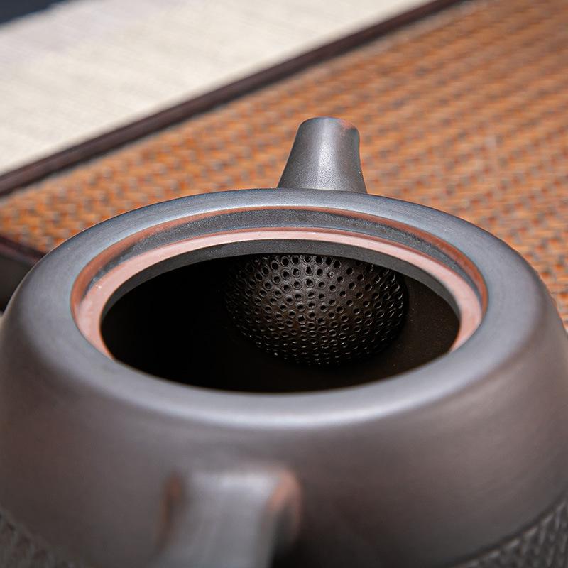 Purple Pottery Kung Fu Tea Set, Household High-End Living Room Retro Tea Cup Ceramic Purple Sand Cover Bowl Customization