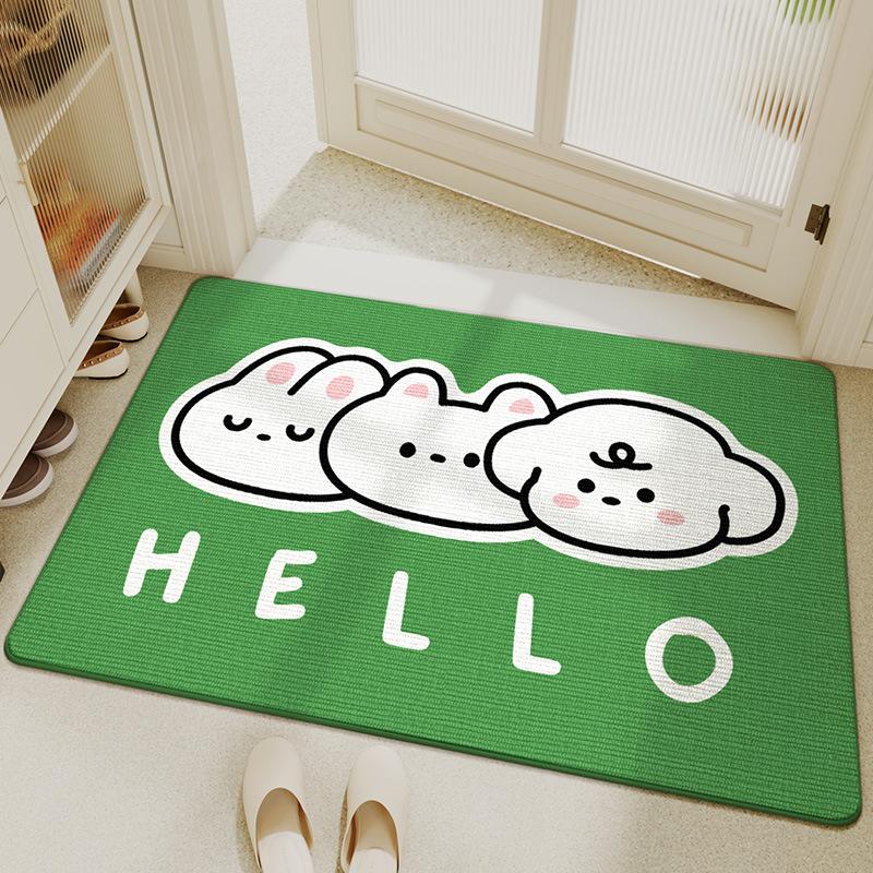 Cartoon ins Zwinger Samt Eingangstürmatte verschleißfest Fußmatte Hauseingang verdickt pflegeleicht Staubentfernung rutschfeste Matte