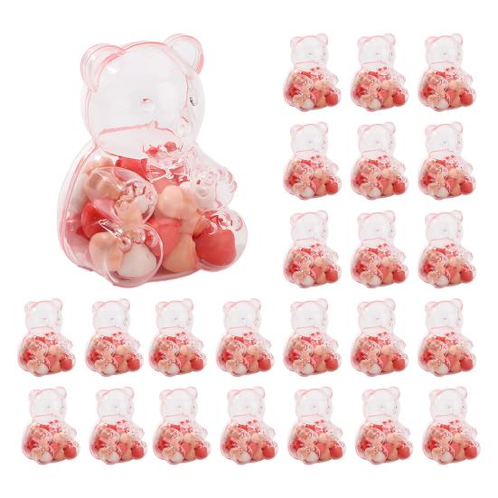 Bear-Shaped Candy Box Large Capacity Clear Plastic Storage Container Reusable Decorative Candy Storage Jar