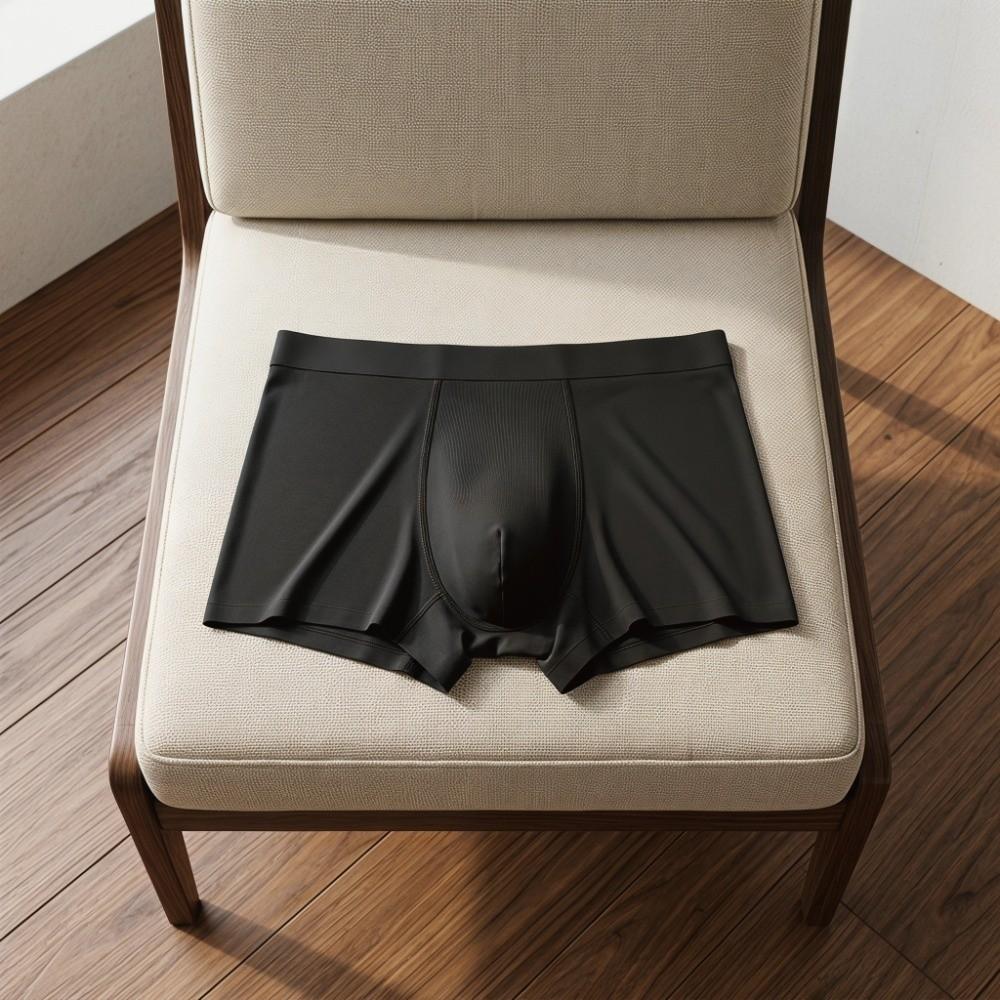 Solid Color Ice Silk Boxers Underpants Underwear for Men Fashion Men Boxer Briefs  Male