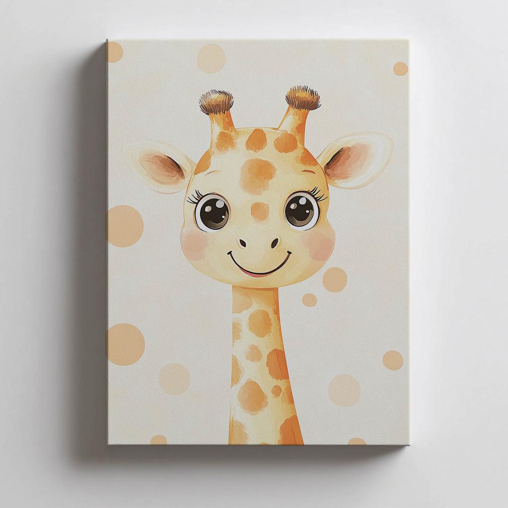 Plakat Żyrafa Z Kropkami Plakat Żyrafa Z Kropkami, 70X100 Cm, Bez Ramy, Płótno Premium Na Blejtramie