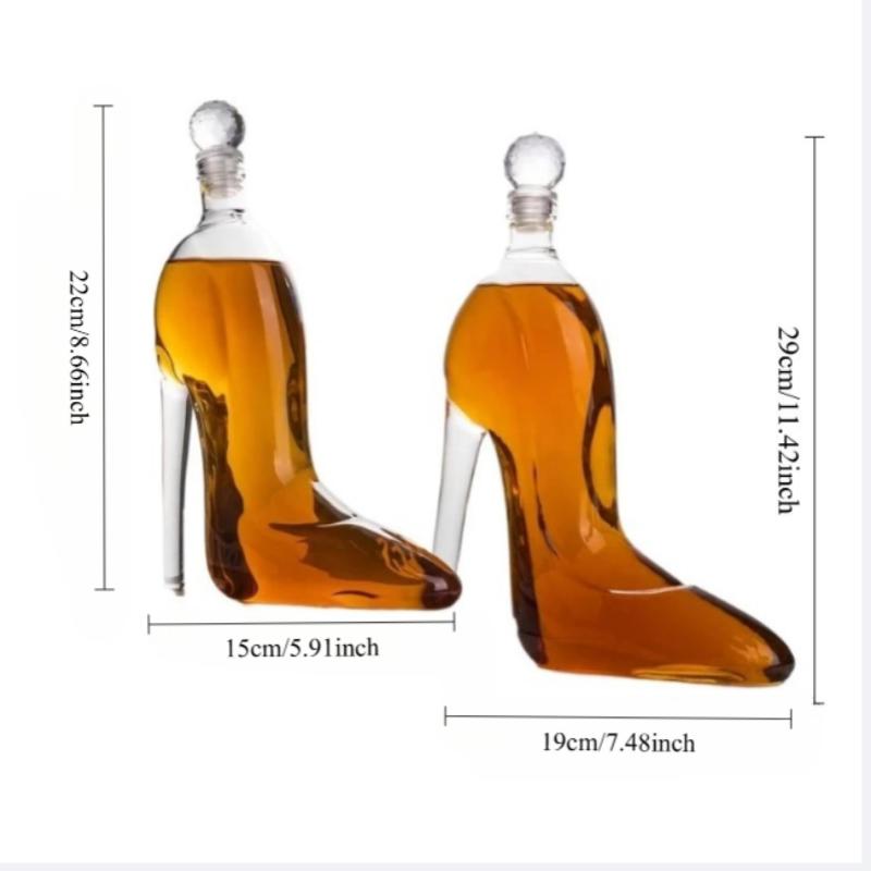 1pc 350/750ml Glass Wine Decanter, High Heel Shaped Wine/Whiskey Bottle, Glass Decanter, Alcohol Bottle, Whisky Container