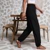 Ladies' Color Casual Fashion Loose Elastic Waist Drawstring Closure Pants