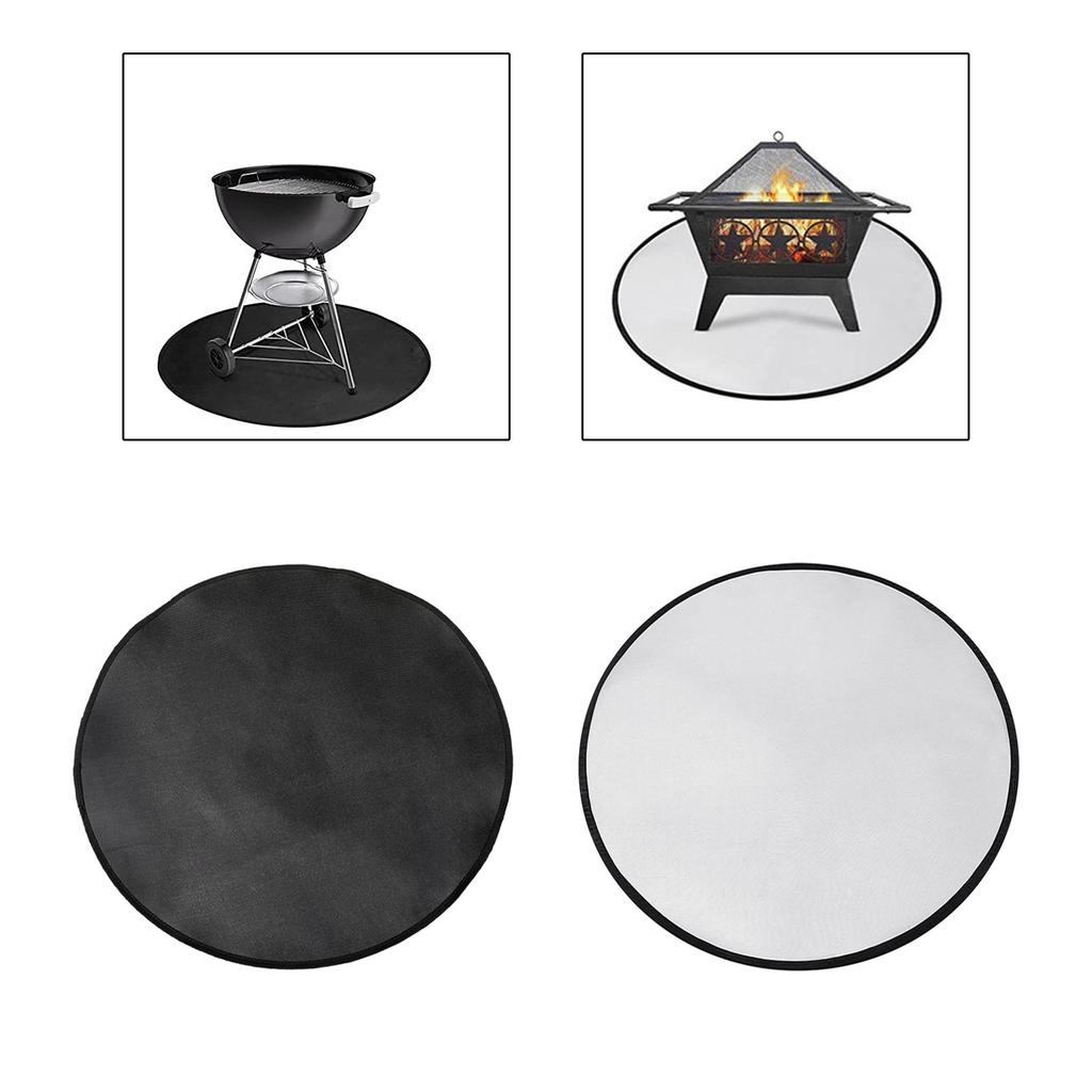 Fireplace Mat, BBQ Floor Protective Mat, Round Waterproof Non Slip Fireproof Pad