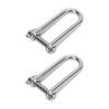 2pcs Long D Shackle Heavy Duty 8mm Marine Grade 316 Stainless Steel D Ring Shackles for Boats RVs Trailer