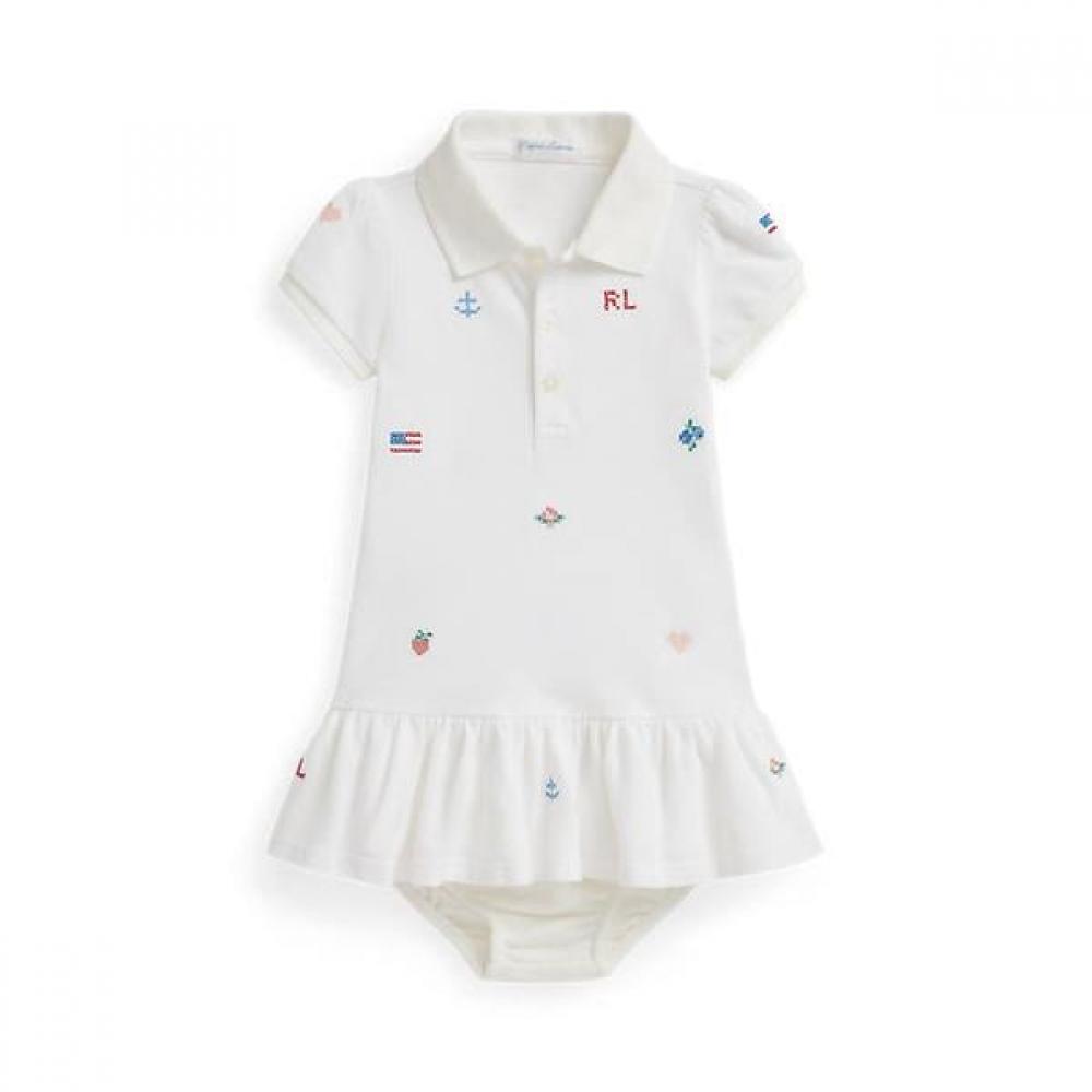 Polo Ralph Lauren Baby Girls Cotton Polo Dress And Bloomer  Cwpodrsf3d20746100 12M