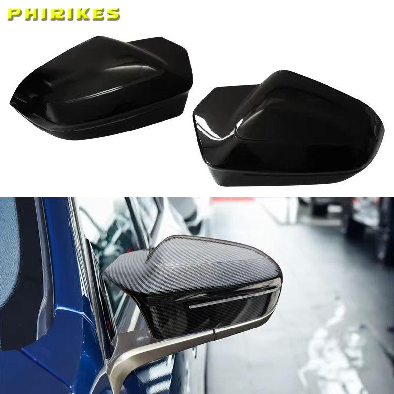 Replacement ABS+Real Carbon Fiber Side Door Rearview Mirror Cover For BMW 5 Series G60 G61 G68 7 Series G70 M5 G90 X3 G45 2024
