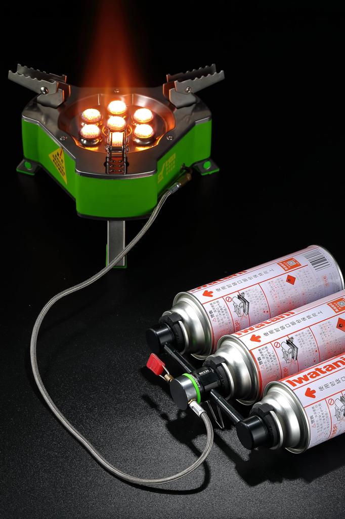 STAZIONE DI SERVIZIO GAS CAMPING MOON CB Tipo Stand di Sicurezza Unità Gas Collegabile in 3 Pezzi BKZ30 (Nero)